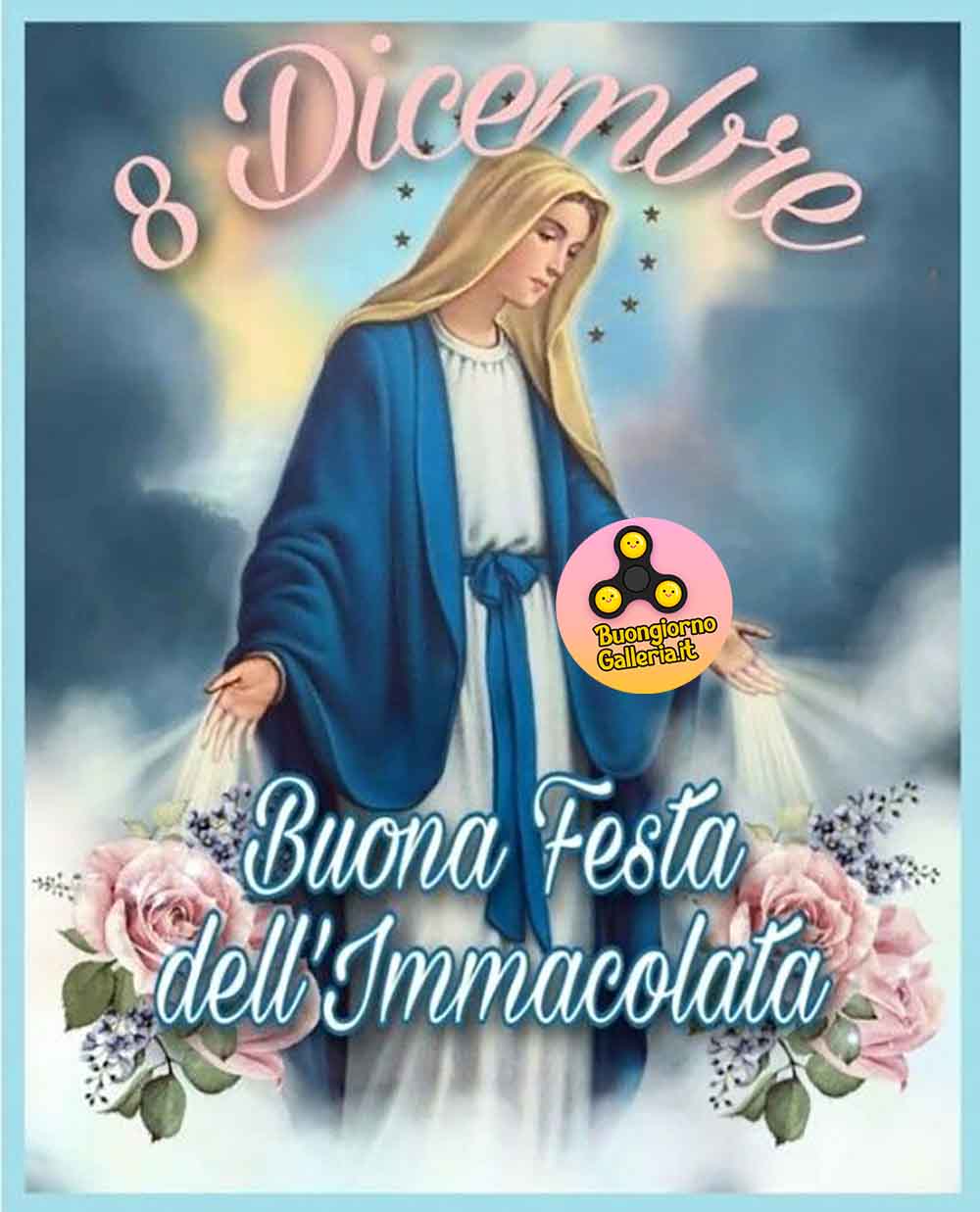 dicembre buona festa dell'immacolata con raffigurazione della Vergine Maria